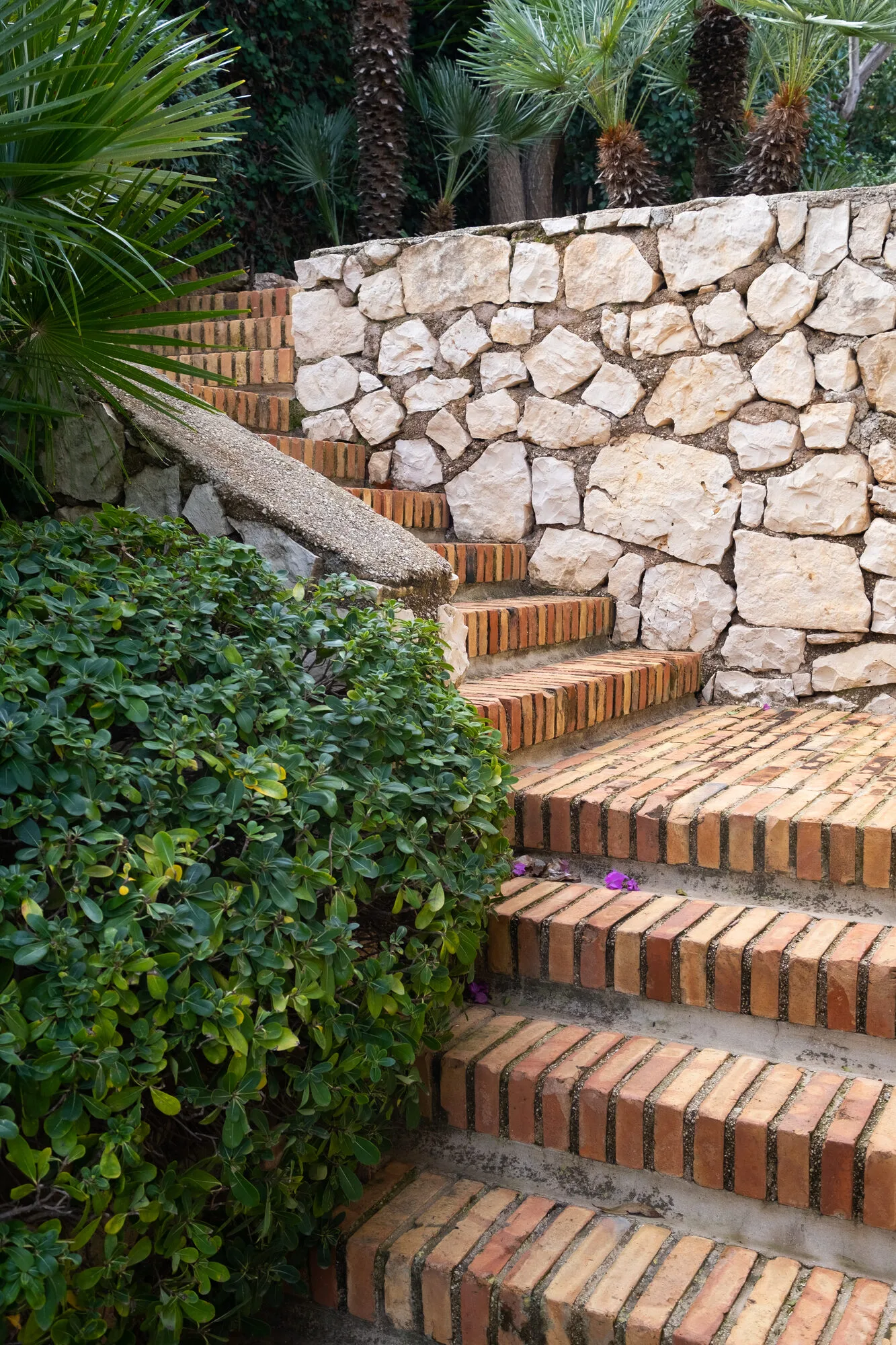 Brick garden stairs